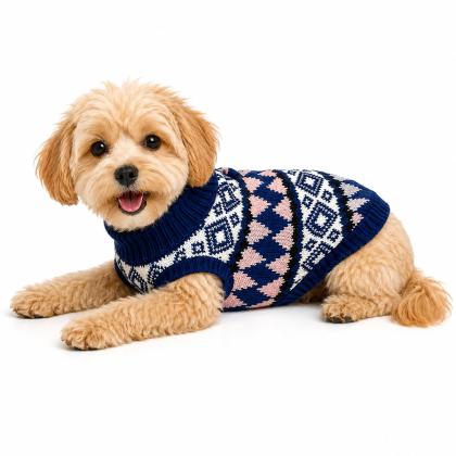 Pet Camelot Dog's Sweater Μπλε / Ροζ σε 3 μεγέθη
