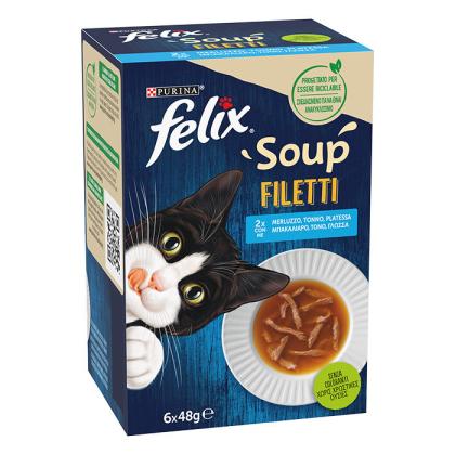 Purina Felix Soups Fillet Multipack 6x48g