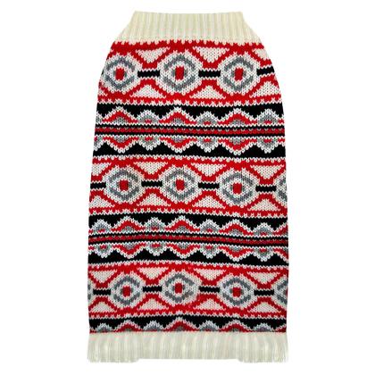 Pet Camelot Dog's Sweater Κόκκινο & Μπεζ σε 7 μεγέθη