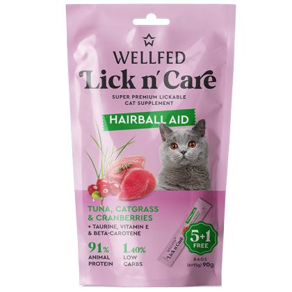 Wellfed Lick N' Care Hairball Aid Puree Tuna, Cat Grass & Cranberries