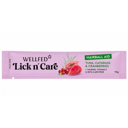 Wellfed Lick N' Care Hairball Aid Puree Tuna, Cat Grass & Cranberries