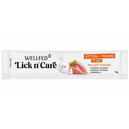 Wellfed Lick N' Care Kitten & Young Puree Delicate Chicken