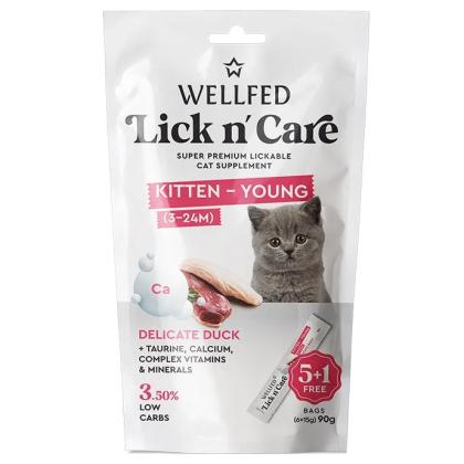 Wellfed Lick N' Care Kitten & Young Puree Delicate Duck