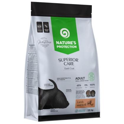 Nature's Protection Dark Coat Adult Small & Mini Lamb & Krill