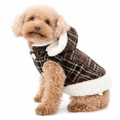 Pet Camelot Dog's Coat Καρό με Γούνα σε 3 μεγέθη