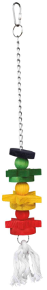 Τrixie Παιχνίδι Ξύλινο Πολύχρωμο Με Αλυσίδα & Σχοινί 30cm